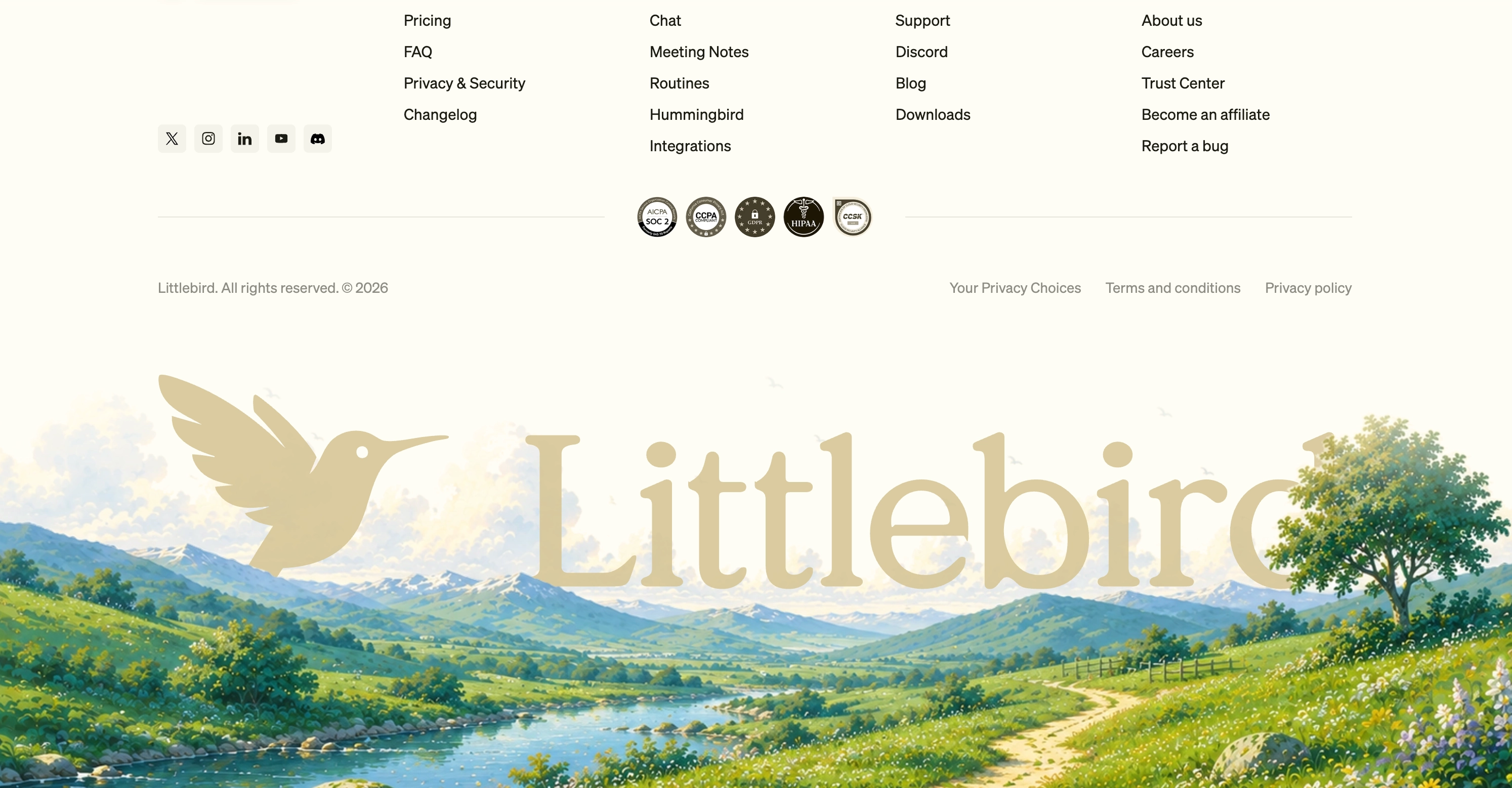 Marketing site footer